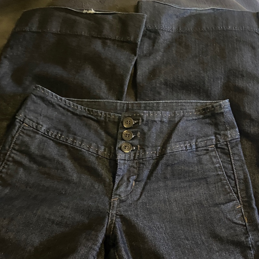 James Jeans High-Rise Button-Fly Jeans in Dark Indigo